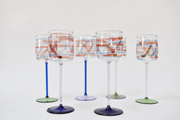 Wine Glass - Blue Stem